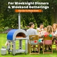 thumbnail image 4 of KOSTCH Outdoor Pizza Oven, 32.5" Wood Fire & Propane Pizza Oven in Stainless Steel with Cover for Backyard and Camping, Blue, 4 of 13