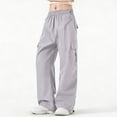 thumbnail image 4 of Cutuoiiu Plus Size Womens Nylon Spandex Cargo Pants Loose Fit Full Length Trousers for Work and Casual Wear Gifts, 4 of 7