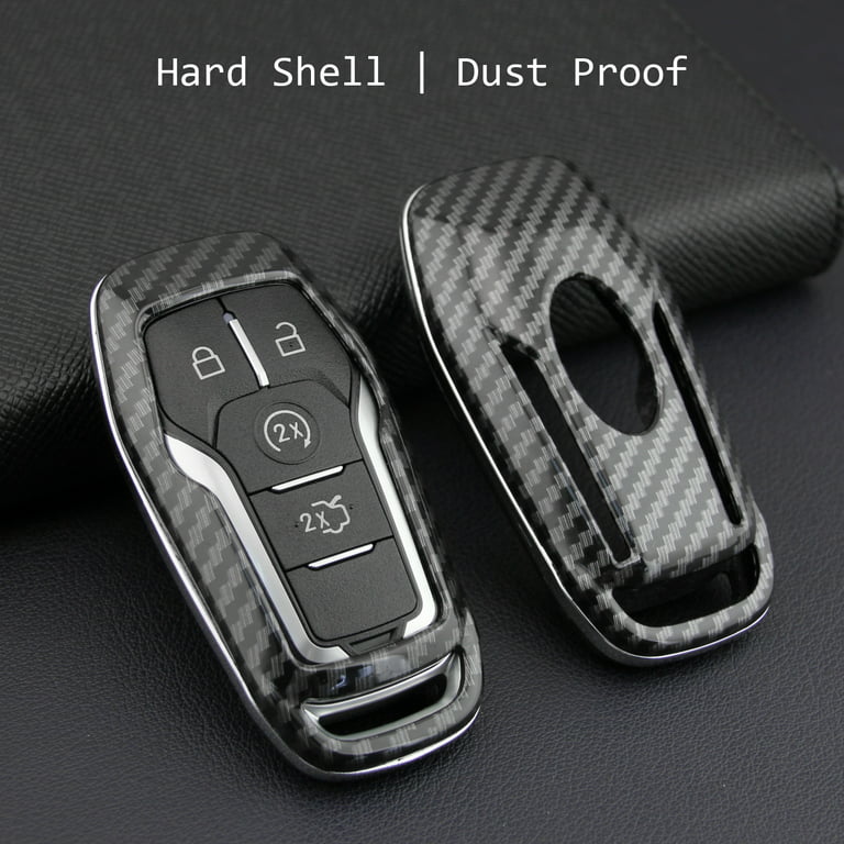 JEYODA ABS Smart Keyless Entry Remote Key Fob Carbon Fibre Car Key Shell for Ford F150 Mondeo Mustang Edge Fusion Lincoln MKC MKZ MKX
