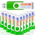 thumbnail image 1 of [25 piezas] Unidad flash USB con logotipo personalizado, 512 MB, paquete de 25 JBOS, verde, 1 of 6