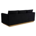 thumbnail image 3 of LeisureMod Nervo Modern Velvet Upholstered Sofa With Gold Frame in Midnight Black, 3 of 8