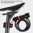 thumbnail image 2 of Pebbuoy Bicycle Lock with LED Tail Light Shear-Resistant Anti-Theft 5 Digit Resettable Combination Bike Cable Lock Accessories, 2 of 6