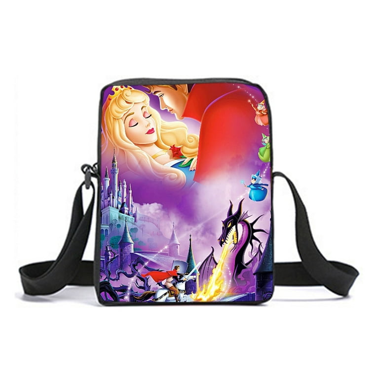 Sleeping Beauty Book Bag Latest Charming Animation Print Daypack with  Crossbody Bag and Pen Case 3Pcs for Young People for Dating and Travel 
