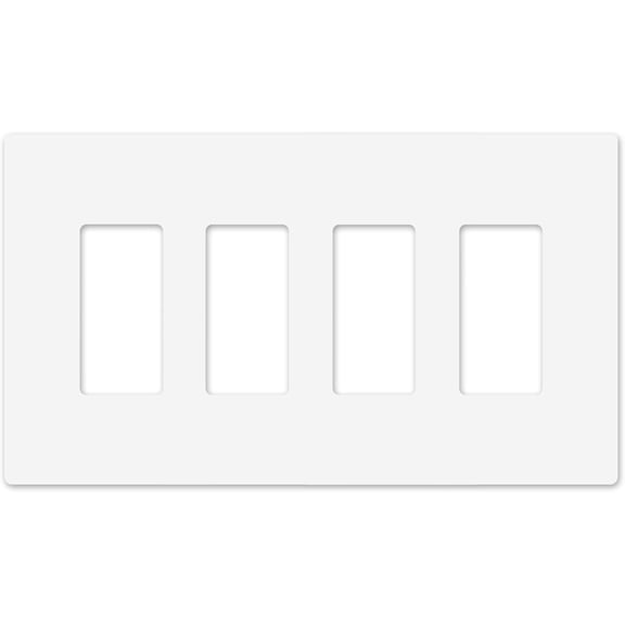 - OVERSIZED Screwless Child Safe Switch Plate 5.5" x 9.5" Jumbo 4 Gang Decorator GFCI Style Unbreakable Polycarbonate Three Light Cover Glossy White