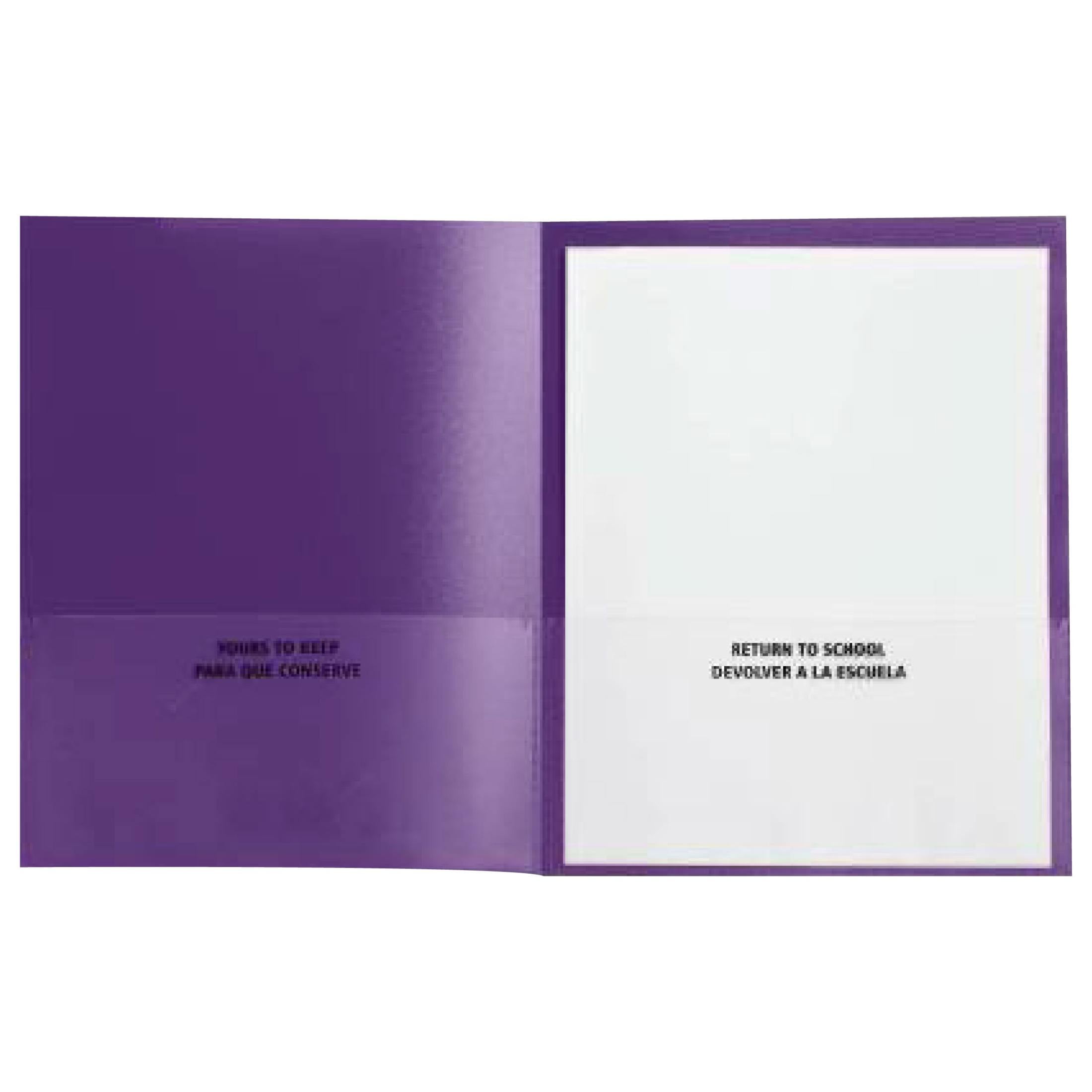 School Smart 1540640 Take Home Heavy-Duty Folder, Purple - Pack of 24