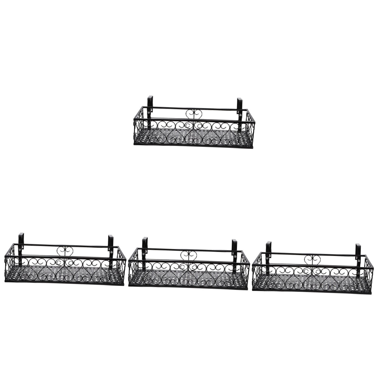 Raindrops 4pcs Balcony Window Shelf Flower Pot Hanger Window Box Stand Rack Railing Planter Shelf Planter Container for Patio Porch or Fence