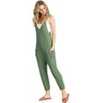 thumbnail image 2 of Wasabi & Mint Women's Comfy Lounge Cropped Jumpsuit  (Olive, Small), 2 of 4