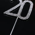 thumbnail image 2 of Hytrove Silver Alloy Cake Topper for Birthday Party 3Pcs 4.72 x 1.81 x 0.08 In, 2 of 8