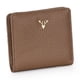 thumbnail image 1 of Cartera corta Minnieouse mujer monedero elegante botones ciervo cuero plegable cremallera Caqui, 1 of 6