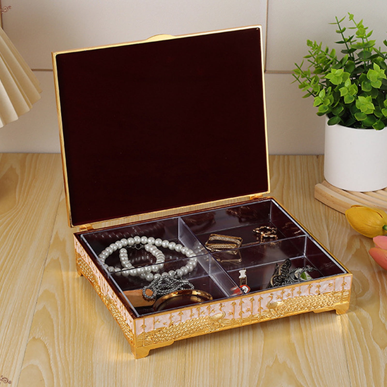 Elegant Peacockbird Jewelry Box Metal Alloy Storage Planner For Earrings Necklaces Home Deck