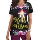 thumbnail image 1 of Fiudx Ofertas de La Semana Top de Trabajo Informal con Cuello En V y Manga Corta Estampado a La Moda para Mujer, 1 of 5