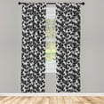 thumbnail image 3 of Ambesonne Romantic Curtains, Gothic Hearts Tattoo, Pair of 28"x63", Pale Grey Black, 3 of 5