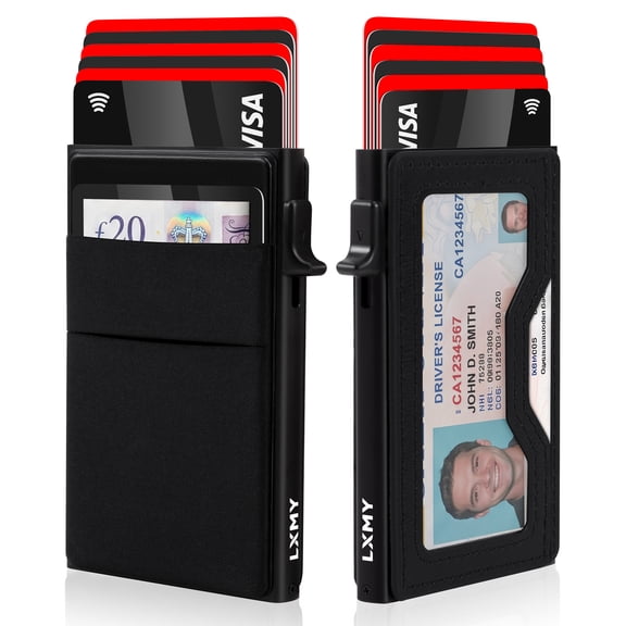 Mens Card Holder Wallet,Credit Card Holder RFID Blocking,Pop Up Card Wallet