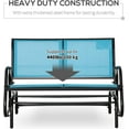 thumbnail image 4 of PetFurnishn 2-Person Outdoor Glider Bench, Patio Double Swing Rocking Chair Loveseat w/Powder Coated Steel Frame for Backyard Garden Porch, Blue, 4 of 18
