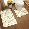 thumbnail image 2 of Honeii Farm Bee Cute Honey Pattern Bathroom Anti-Skid Pad Bathroom Mat Vintage Seamless Pattern Not-Slip Toilet Rug Set, 2 of 6
