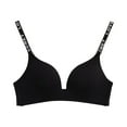 thumbnail image 4 of QLEICOM Everyday Bras for Women, Women's Comfort Lift Wirefree Bra Lace Beauty Back Solid Strap Wrap Plus Size Bras Underwear Bras No Underwire Black Cup 65C, 4 of 5
