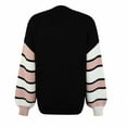 thumbnail image 5 of Lilgiuy Women's Striped Cardigan Button Knit Sweater 2022 Fall/Winter Lantern Sleeve V-Neck Sweater Winter Fashion 2022, 5 of 5