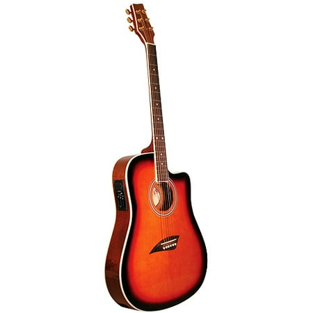 Kona Thin-Body Acoustic/Electric Guitar, Spruce with Tobacco Sunburst