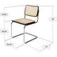 thumbnail image 5 of Marcel Breuer Cesca Cane Chrome Side Chair in Black, 5 of 9