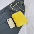 thumbnail image 3 of Bolsa para teléfono Bolso de hombro peludo Bolso cruzado borroso Bolso bandolera para mujer Amarillo, 3 of 8