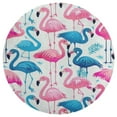 thumbnail image 3 of Flamingo Pattern Washable Round Rug -Circle Area Rugs for Nursery Bedroom, Vintage Non Slip Non Shedding Low Pile Carpet for Living Room Coffee Table Entryway, 3 of 6