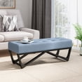 thumbnail image 2 of Modern Fabric Ottoman with Enduring Style Light Blue, 2 of 11