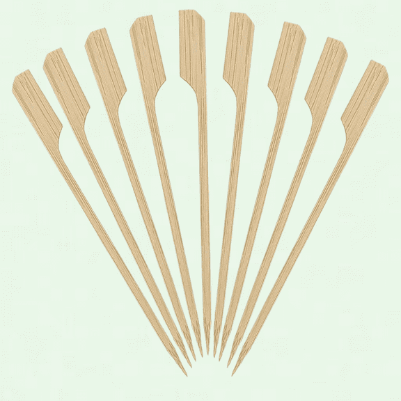 80-Piece Set of 12-Inch Bamboo Paddle Kebab Skewers | Natural Wooden Food Picks for Fruit, Appetizers, and Shish Kebabs | Perfect for Parties, Banquets, Buffets, and Catering
