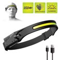 thumbnail image 1 of 180° COB LED Headlamp, Built-in USB Rechargeable Battery 3 Modes Head Torch, Lamp for Hiking Camping, 1 of 5