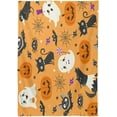 thumbnail image 2 of Coolnut Orange Halloween Elements Rectangle Tablecloth 54x54In,Dinner Table Cover for Outdoor & Indoor Patio, Picnic, BBQ, Holiday Party Halloween Decoration, 2 of 7