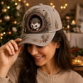 thumbnail image 4 of Dalang Christmas Printed Baseball Cap for Adults Adjustable Breathable Cotton Hat with Hedgehog Animal Motif for Winter Holiday Parties Outdoor Casual Daily Wear, 4 of 7
