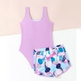 thumbnail image 6 of SGMVNU Girls Swimsuit Tankini Set Two Piece Bathing Suit Girl Swimsuit Size 7 Tropical Full Coverage Swimwear with Shorts, Size 6-7 Years, Purple, 6 of 8