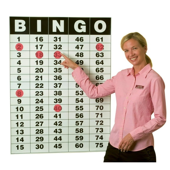 S&S Worldwide Giant Bingo Masterboard Poster (41" H x 30.5" W) and Static Cling Chips Set