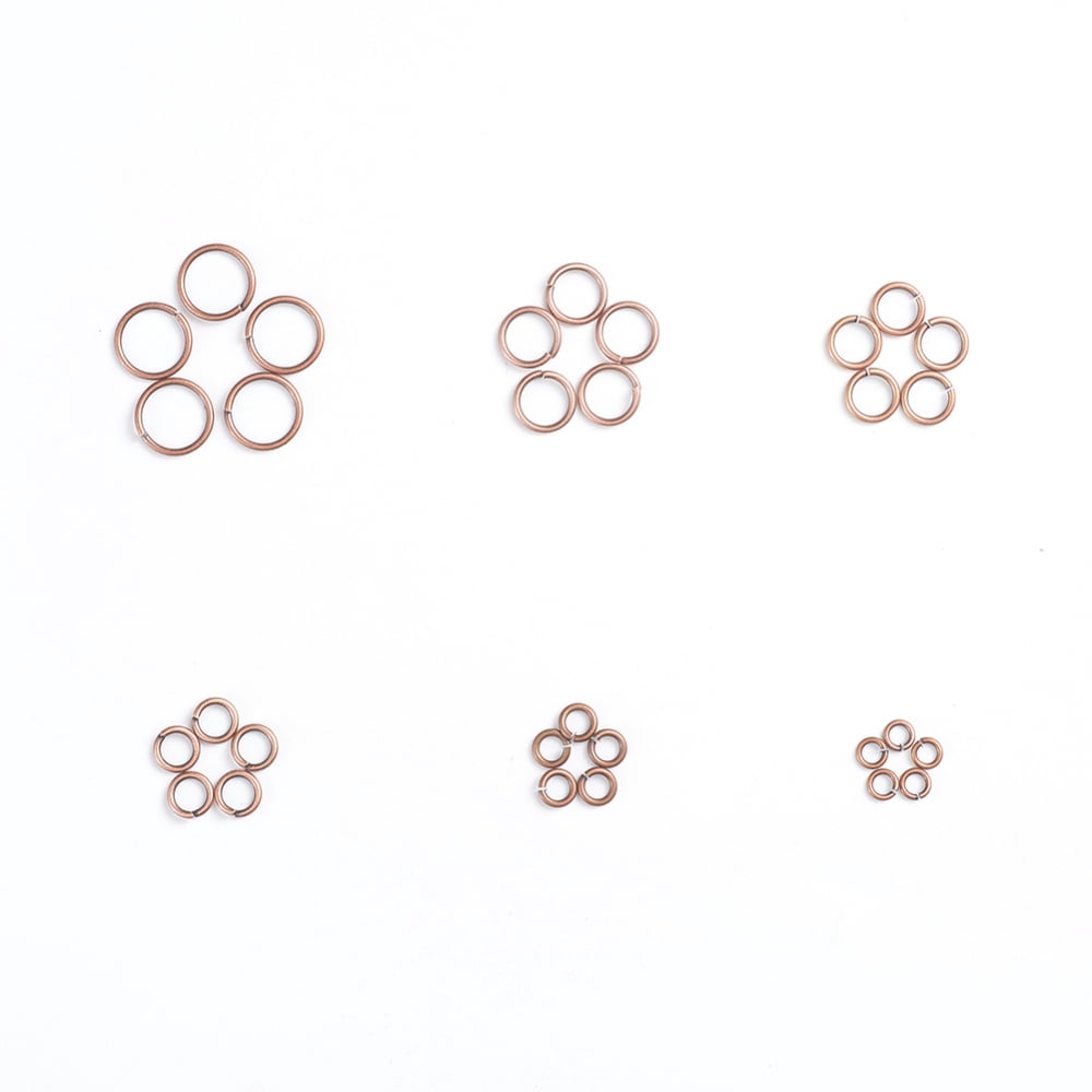 500gs Brass Jump Rings Open Jump Rings Red Copper 4~10x0.8~1mm Inner Diameter: 2.4~8mm