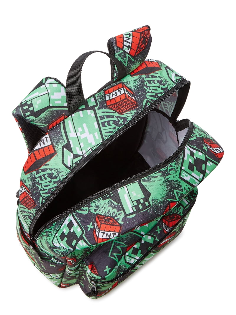 Zaino Minecraft Teen Multi Character - 40x30x14cm, Nero/Verde, Scomparto Laptop, Tasche Esterne - Foto 13