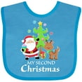 thumbnail image 3 of Inktastic My 2nd Christmas with Santa Reindeer and Tree Boys or Girls Baby Bib, 3 of 4