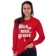 thumbnail image 4 of Road to Heaven Faith Religious Plus Size Long Sleeve Graphic Tee Shirt Brisco Brands 2X, 4 of 5