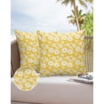 thumbnail image 6 of Pack of 2 Outdoor Pillow Covers, Daisy Chrysanthemum Yellow Pattern Waterproof Square Throw Pillowcase Cushion Decorative Pillow Covers for Couch Patio Tent, 18x18 in, 6 of 6