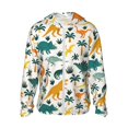 thumbnail image 2 of Uemuo Dinosaurs and Tropical Leaves Pattern Women's Full Zip UPF 50+ Sun Protection Hoodie Jacket Long Sleeve Sun Shirt Hiking Outdoor Performance with Pockets-X-Large, 2 of 9