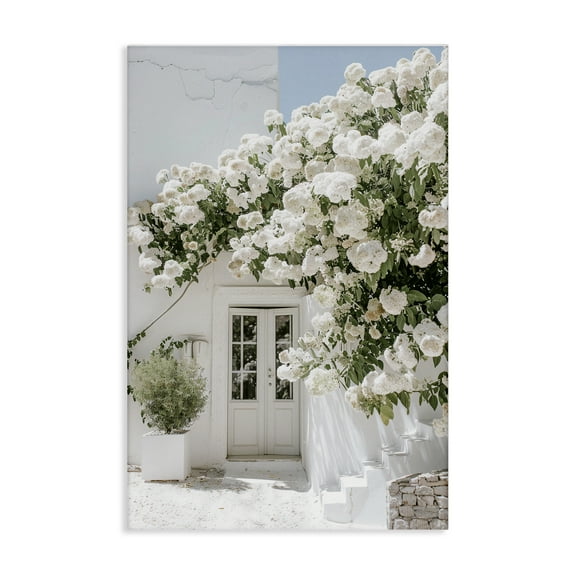 Stupell Industries White Architecture Garden Buildings & Architecture Painting Wrapped Canvas Art Print Wall Art, 16 x 24