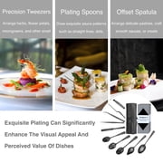 Bonigour Plating Tools Culinary Set，11 Piece Professional Chef Plating Tools Pro Kit，Kitchen Plating Utensils，Modernist Cuisine Food Art，Stainless Steel，Black