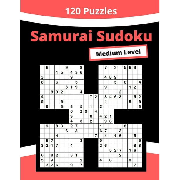 medium samurai sudoku 600 overlapping sudoku in 120 samurai sudoku puzzles paperback walmart com