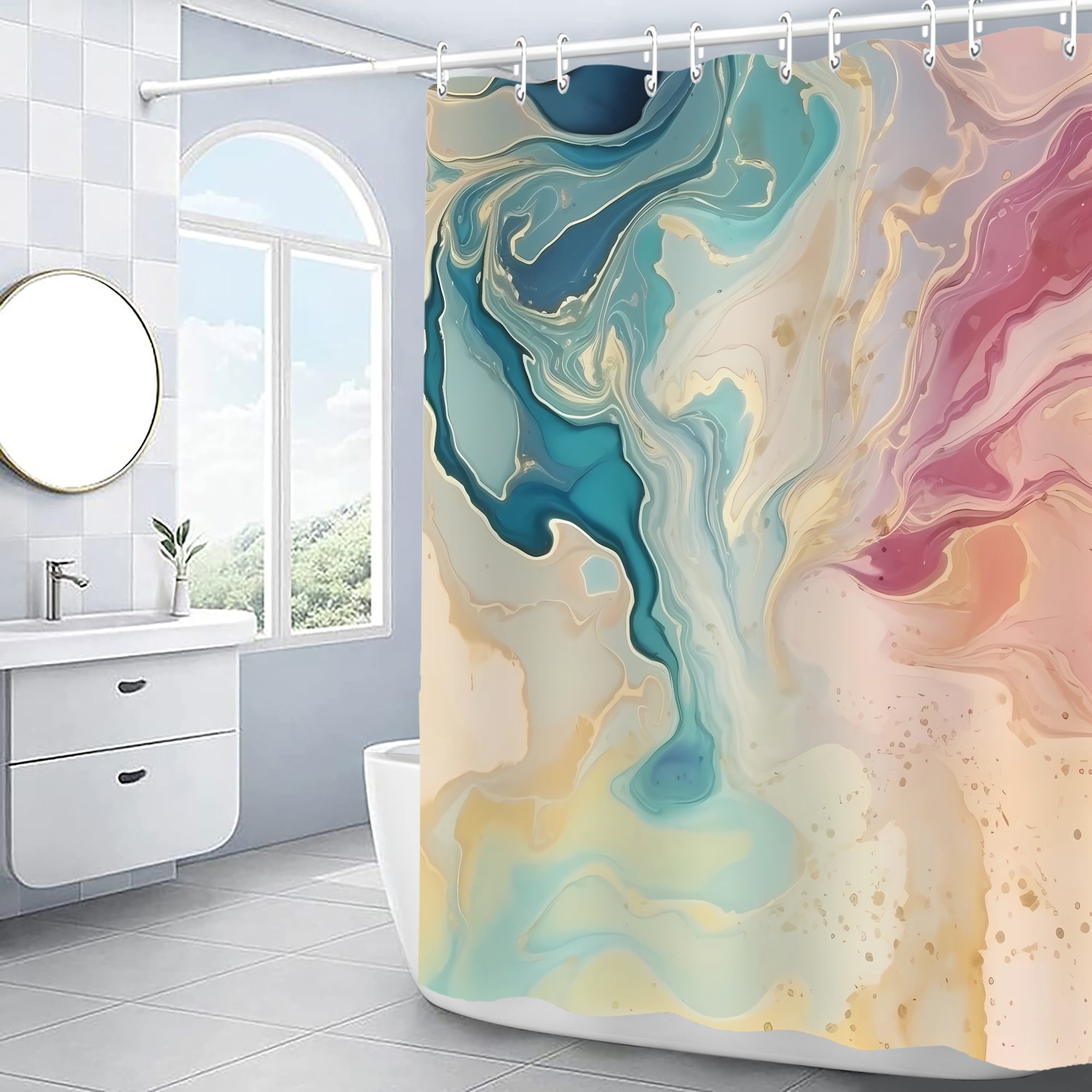 FABOTD Shower Curtain Abstract Marble Shower Curtain Sets Shower