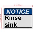 thumbnail image 2 of Weatherproof Horizontal ANSI Food Prep Kitchen Safety Sign (Rinse sink) 8 in" x 12 in" UV Resistant Indoor Outdoor Workplace Insdustrial Caution Danger Warning SIgn, 2 of 7