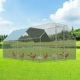 thumbnail image 6 of DreamCurship Large Metal Chicken Coop, Outdoor Walking Poultry Cage, Chicken Runs Hen House Rabbits Habitat Cage with Waterproof and Anti-UV Cover for Yard Outdoor Farm, 6 of 6