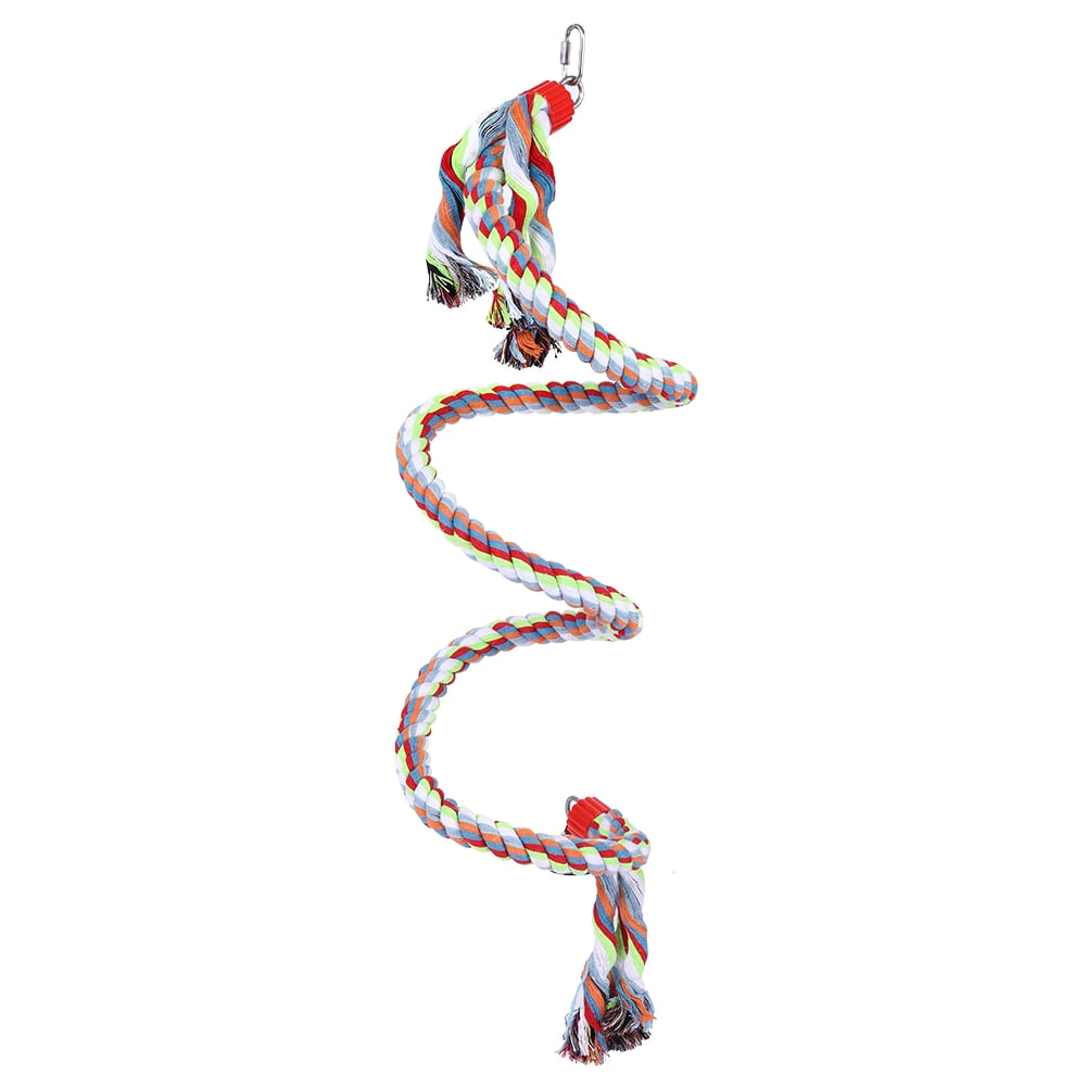 NFTIGB 63 inches / 1.6 Meter Parrot Swing Climbing Rope Bird Toy for Large Medium Small Parrots