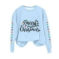 thumbnail image 2 of Craaazy Christmas Women's Fashion Long Sleeve Round Neck T-Shirt Christmas Printing Loose Blouse Hoodless Sweatshirts Top Gifts, 2 of 4