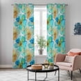 thumbnail image 6 of Kitchen Curtains 84 Inch Length 2 Panels, Watercolor Flower Grommets Window Treatment Curtain, Vintage Abstract Floral Art Green Thermal Curtains Drapes for Living Room/Bathroom, 6 of 9