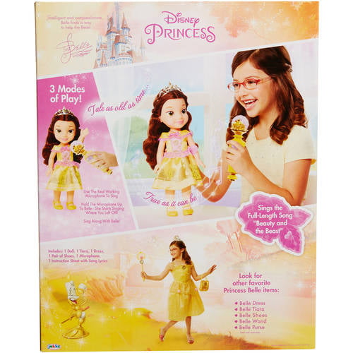 sing along belle doll with microphone