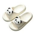 thumbnail image 3 of Hessimy Slides Sandals for Toddler Girls Anti-slip & Quick Drying EVA Pillow Slides with Comfy Cushioned Thick Sole for Indoor & Outdoor Activities animal slippers(White,9.5), 3 of 7