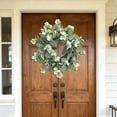 thumbnail image 6 of Bcylexb 13 Inch Artificial Green Wreaths for Front Door, Realistic Fake Eucalyptus Wreath Greenery Wreath with Flowers for All Seasons Home Wall Window Decorations, 6 of 7